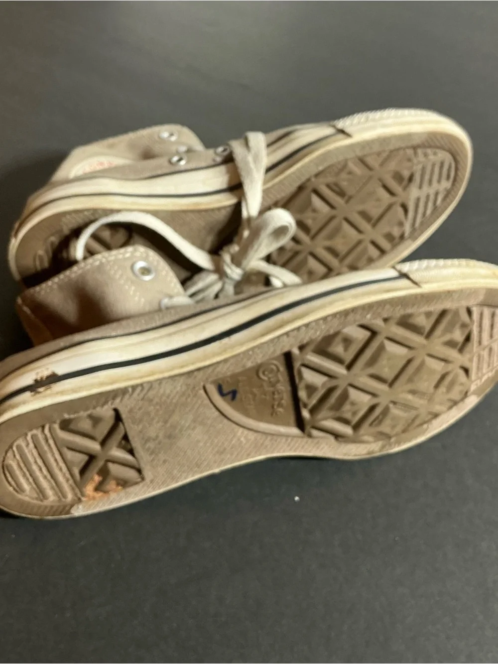 Converse Kids' High-Top Sneakers in Taupe Canvas